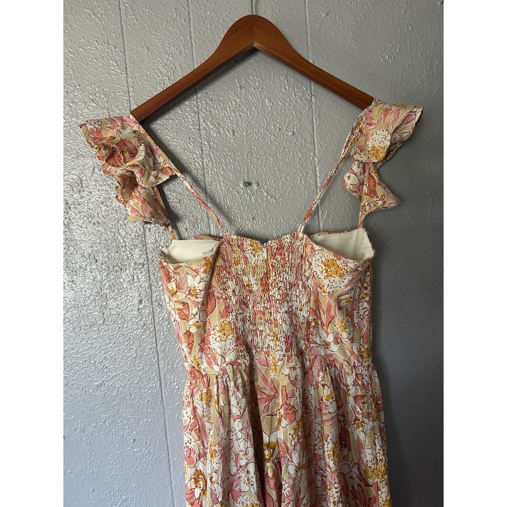 Dress Forum Los Angeles Women's Peach Floral Sleeveless Maxi Dress Size M Fairy - Picture 3 of 6